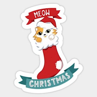 meow christmas Sticker